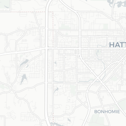 Map of pickleball courts in Hattiesburg