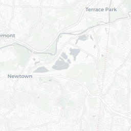 Map of pickleball courts in Newtown