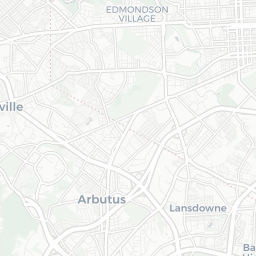 Map of pickleball courts in Catonsville