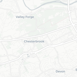 Map of pickleball courts in Tredyffrin Township