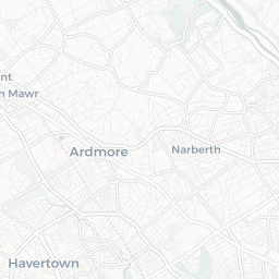 Map of pickleball courts in Lower Merion Township