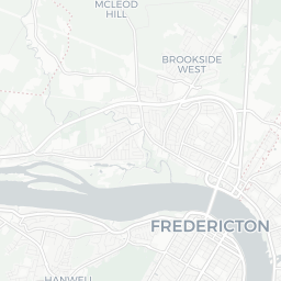 Map of pickleball courts in Fredericton