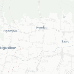 Map of pickleball courts in East Java