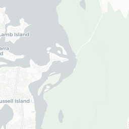 Map of pickleball courts in Russell Island