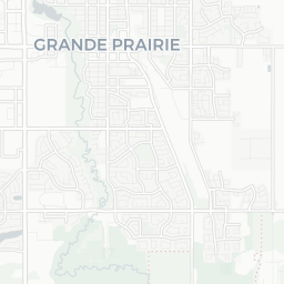Map of pickleball courts in Grande Prairie